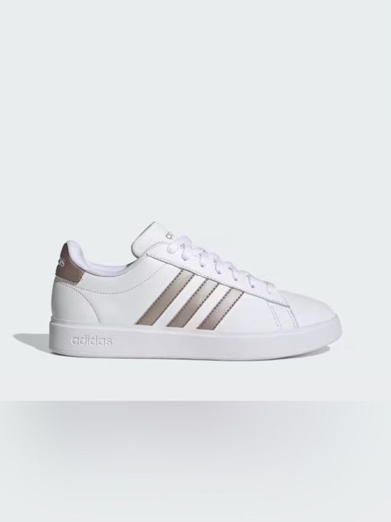 adidas Shoes - New! adidas Women's Grand Court 2.0 White Sneakers with Metallic Beige 9.5